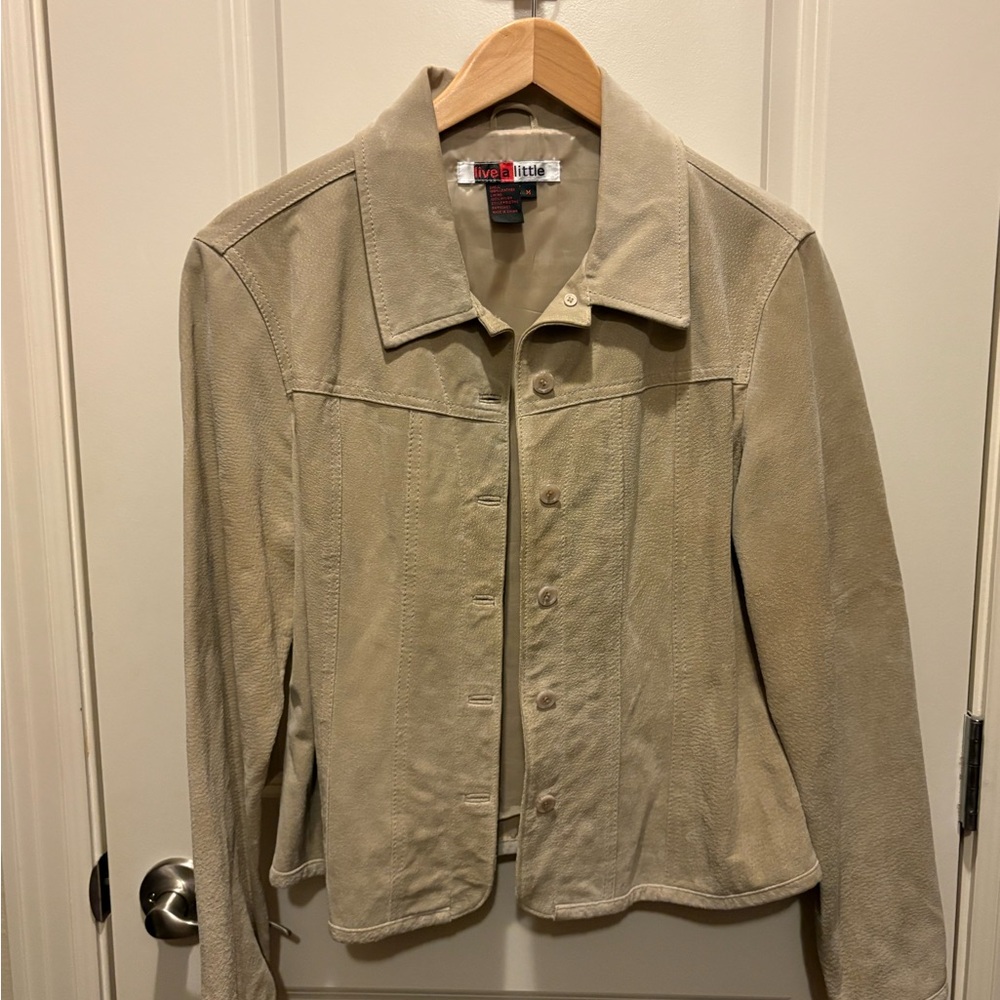 Live a Little Beige Leather Jacket